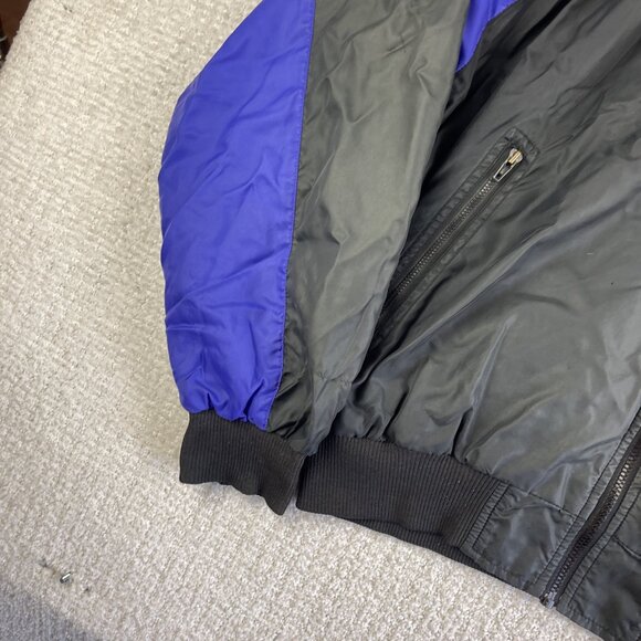 VTG 90s Nike Purple Gold Black Color Block Hooded Windbreaker Jacket Men Read* - Picture 5 of 16